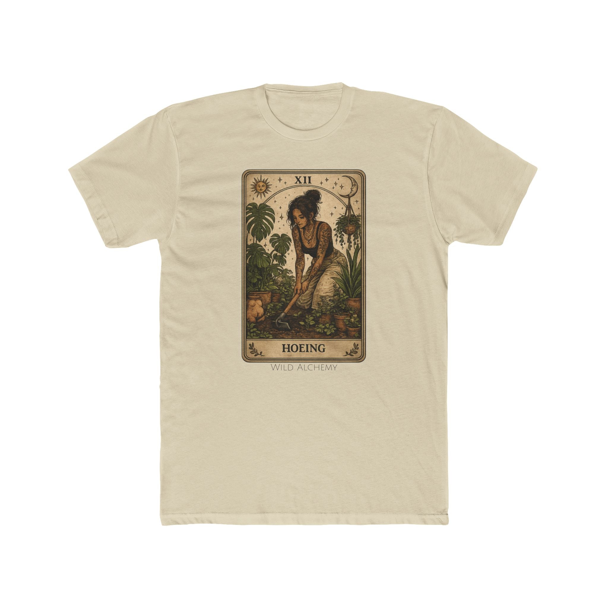 Gardening Tarot Tee — 'Hoeing' Vintage Botanical Illustration Shirt