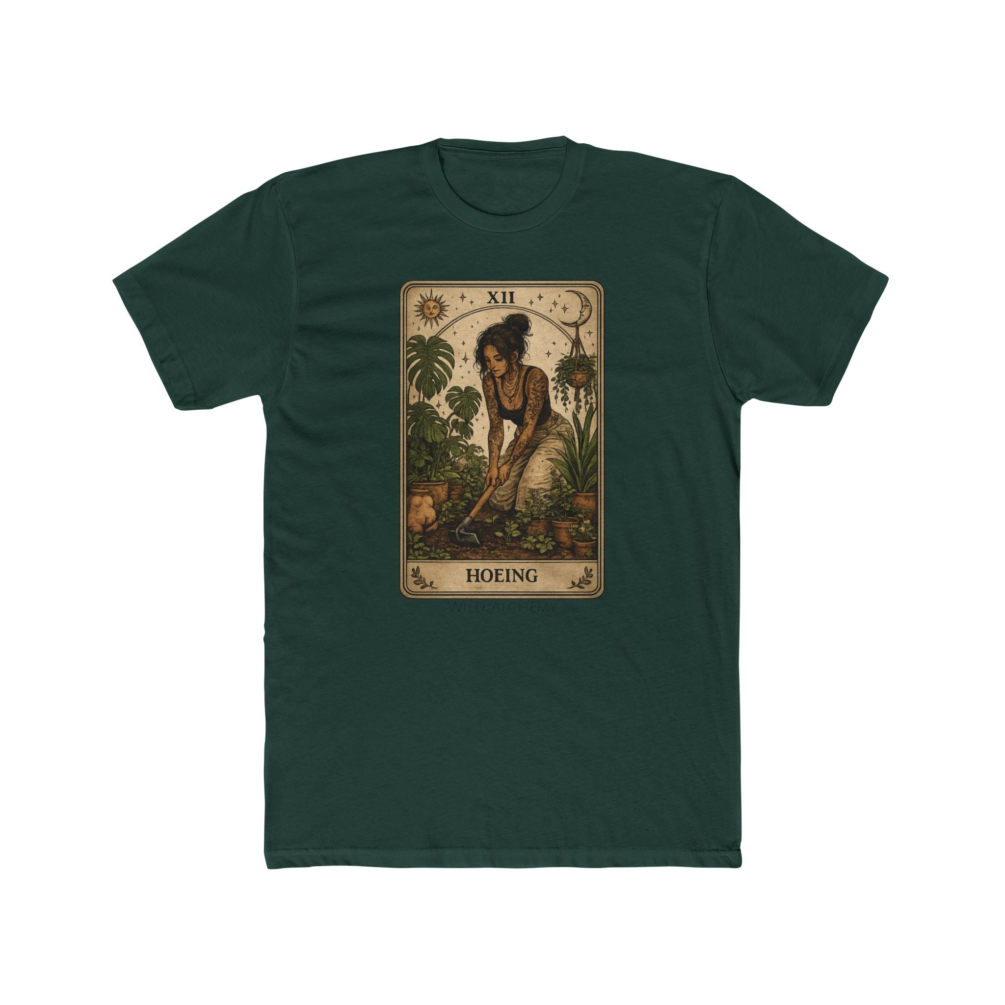 Gardening Tarot Tee — 'Hoeing' Vintage Botanical Illustration Shirt