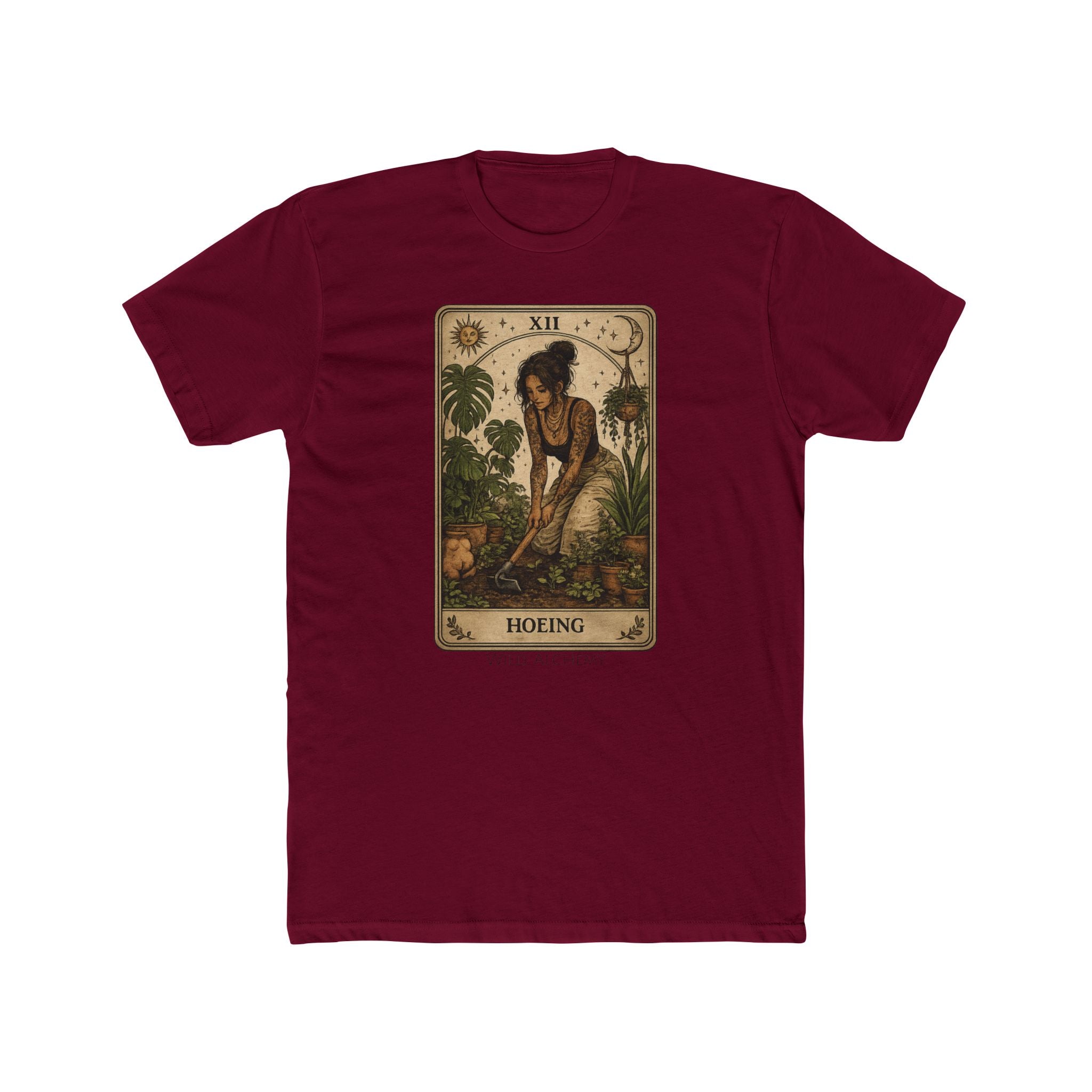 Gardening Tarot Tee — 'Hoeing' Vintage Botanical Illustration Shirt