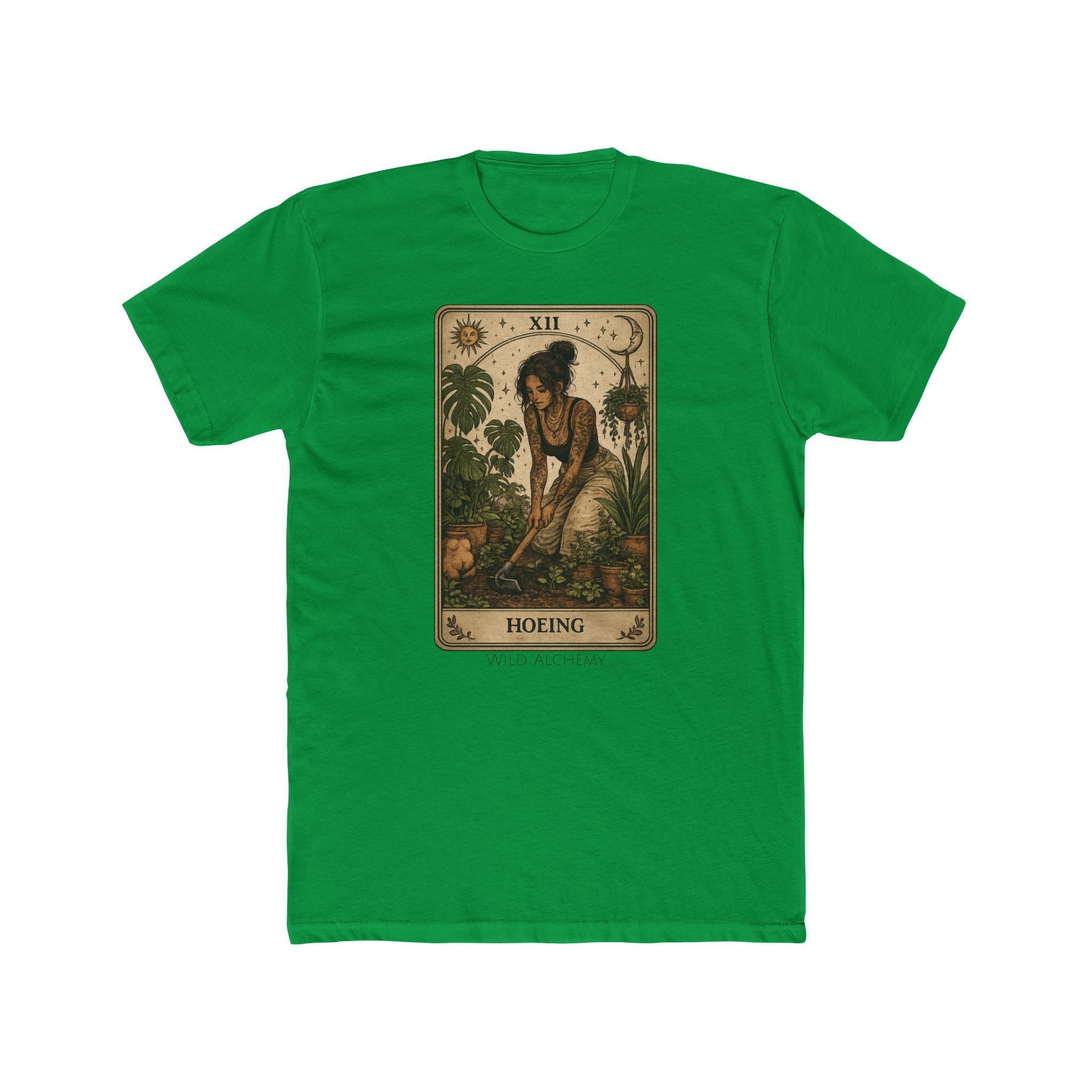 Gardening Tarot Tee — 'Hoeing' Vintage Botanical Illustration Shirt