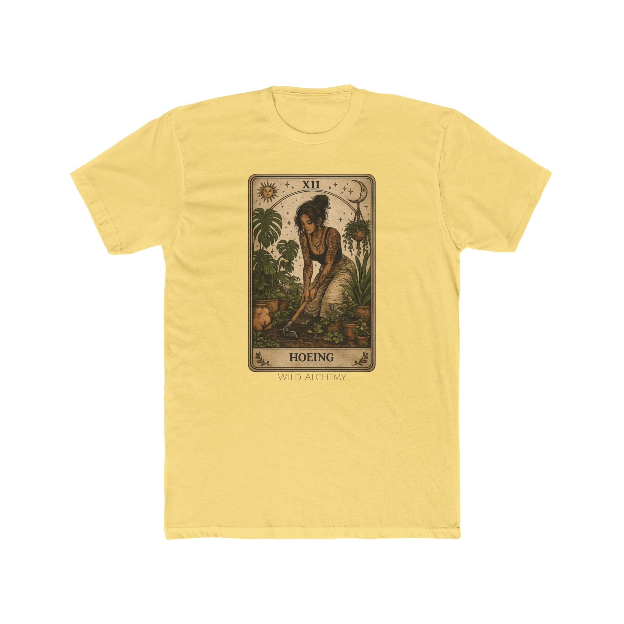 Gardening Tarot Tee — 'Hoeing' Vintage Botanical Illustration Shirt