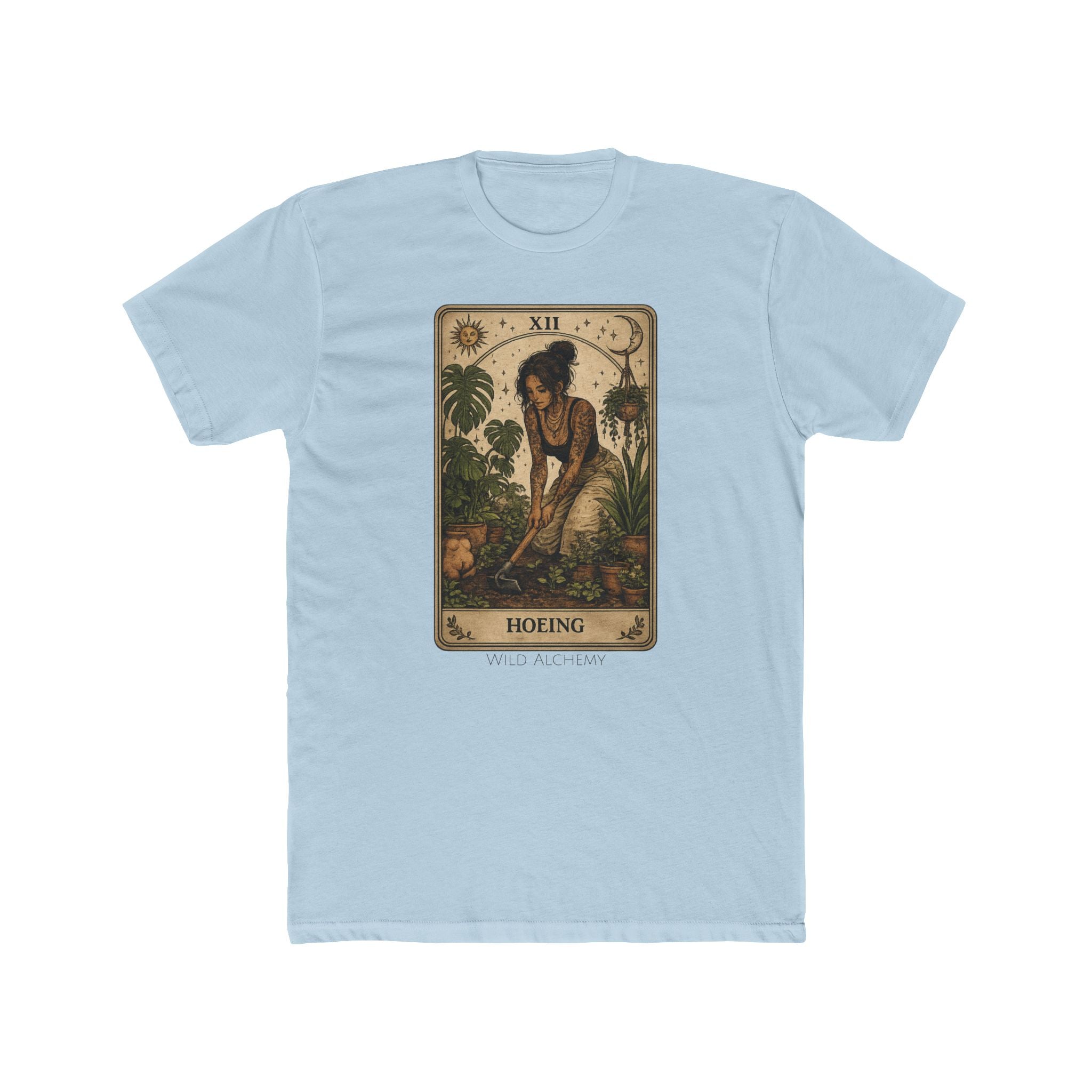 Gardening Tarot Tee — 'Hoeing' Vintage Botanical Illustration Shirt